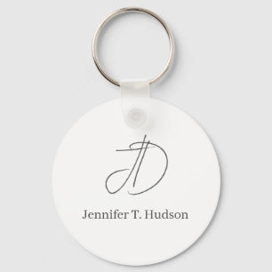 Kalligrafie trendy klassiek monogram sleutelhanger