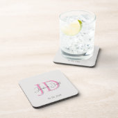 Kalligrafie trendy klassiek schrift monogram bier onderzetter (Rechterzijde)