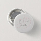 Kalligrafie trendy klassiek schrift monogram ronde button 3,2 cm (Voorkant /achterkant)