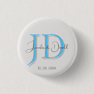 Kalligrafie trendy klassiek schrift monogram ronde button 3,2 cm