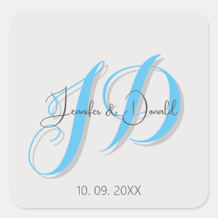 Kalligrafie trendy klassiek schrift monogram vierkante sticker