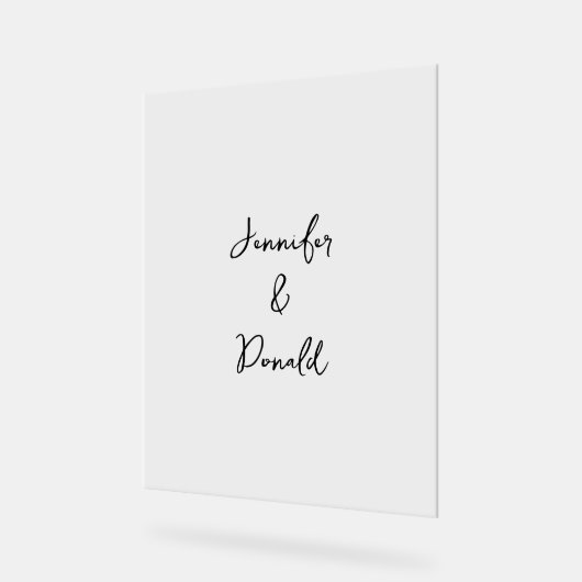 Kalligrafie trendy klassiek script gewoon persoonl acryl bord (Hoek)