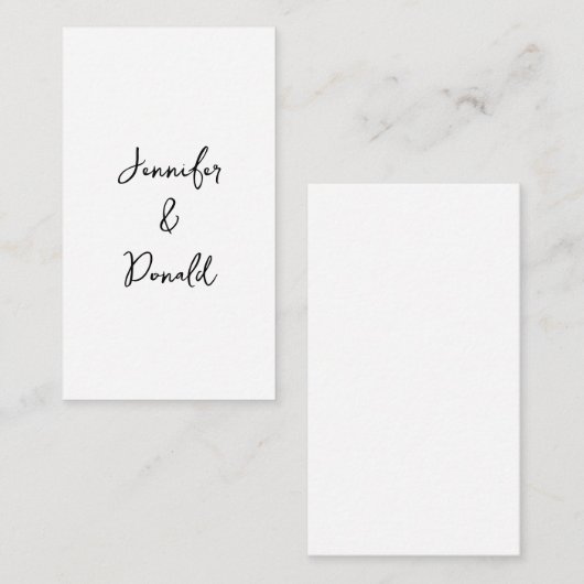 Kalligrafie trendy klassiek script gewoon persoonl informatiekaartje (Voorkant / Achterkant)