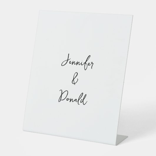 Kalligrafie trendy klassiek script gewoon persoonl reclamebord met voetstuk (Voorkant)