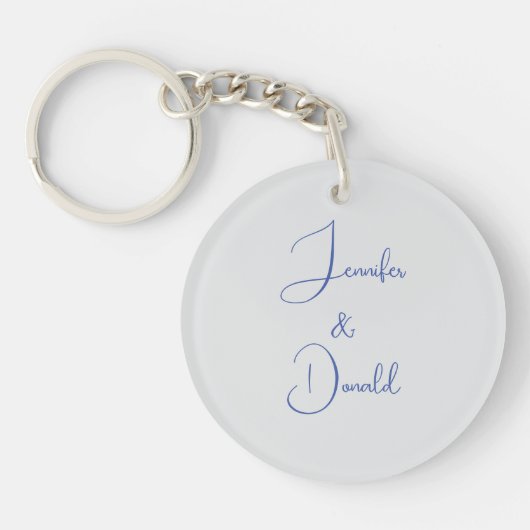 Kalligrafie trendy klassiek script gewoon persoonl sleutelhanger (Voorkant)