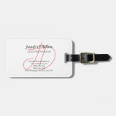 Kalligrafie trendy klassiek script monogram bagagelabel (Voorkant horizontaal)