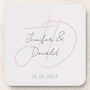 Kalligrafie trendy klassiek script monogram bier onderzetter