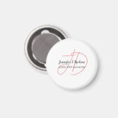 Kalligrafie trendy klassiek script monogram magneet (Voorkant / Achterkant)