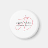 Kalligrafie trendy klassiek script monogram magneet (Voorkant)