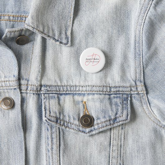 Kalligrafie trendy klassiek script monogram ronde button 3,2 cm (In situ)