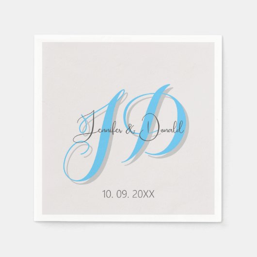 Kalligrafie trendy klassiek script monogram servet (Voorkant)