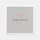 Kalligrafie trendy klassiek script monogram servet (Voorkant)