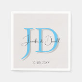 Kalligrafie trendy klassiek script monogram servet (Voorkant)