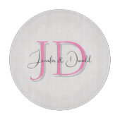 Kalligrafie trendy klassiek script monogram snijplank (Voorkant)