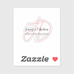 Kalligrafie trendy klassiek script monogram sticker
