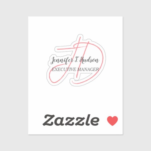 Kalligrafie trendy klassiek script monogram sticker (Vel)