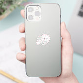 Kalligrafie trendy klassiek script monogram sticker (Telefoon)