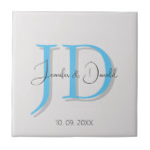 Kalligrafie trendy klassiek script monogram tegeltje (Voorkant)