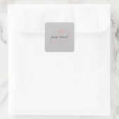 Kalligrafie trendy klassiek script monogram vierkante sticker (Tas)