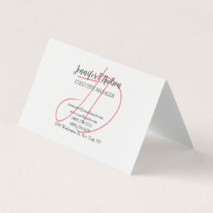 Kalligrafie trendy klassiek script monogram visitekaartjes