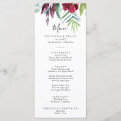 Kalligrafie Tropisch gekleurd bloemendiner Menu (Voorkant)