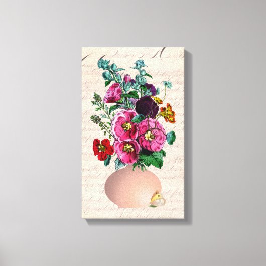 Kalligrafie Tuinboeket Canvas Afdruk (Voorkant)