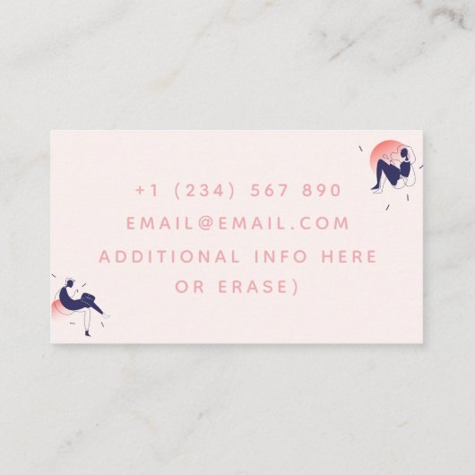  kalligrafie van Virtual Assistant Remote Worker Visitekaartje (Achterkant)