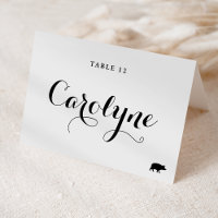 Kalligrafie Varkensvlees Maaltijd Keuze Trouwkaart