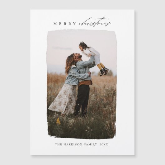 Kalligrafie Verticale Kerstfoto Magneet Kaart (Voorkant)