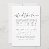 Kalligrafie Voorraad De Bar Douche Uitnodiging (Voorkant)