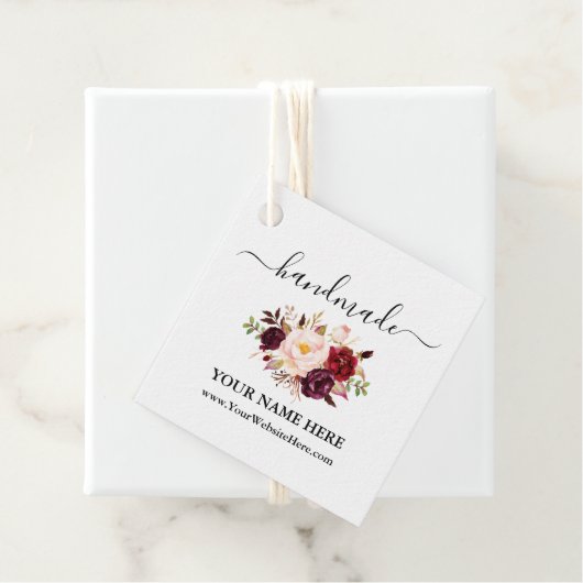 Kalligrafie Waterverf Bloemen Handgemaakt Label (In situ)