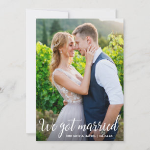 Kalligrafie We Got Married Wedding Fotokaart Bedankkaart