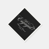 Kalligrafie We zijn verloofd Verlovingsfeest Zwart Servet (Hoek)
