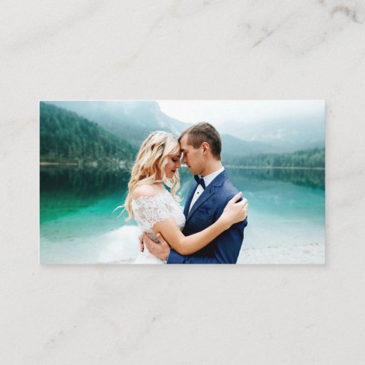 Kalligrafie Weddenschap Website QR Foto Blauw Informatiekaartje (Achterkant)