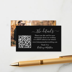 Kalligrafie Weddenschap Website QR Foto zwart Informatiekaartje