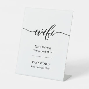 Kalligrafie Wifi Wachtwoord Netwerk Reclamebord Met Voetstuk