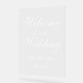 Kalligrafie wit Elegant script bruiloft welkom Acryl Bord (Hoek)