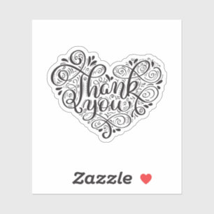 Kalligrafie zin Dank u Sticker