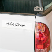 Kalligrafie Zwart Wit Gepersonaliseerde Plain Mode Bumpersticker (Op Truck)