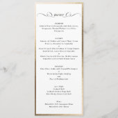 Kalligrafie Zwart Wit, Goud Lijst Formele bruiloft Menu (Voorkant)