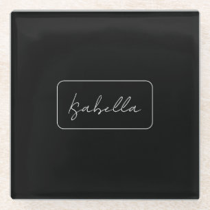 Kalligrafie Zwart Wit Plain Creatieve Moderne Naam Glazen Onderzetter
