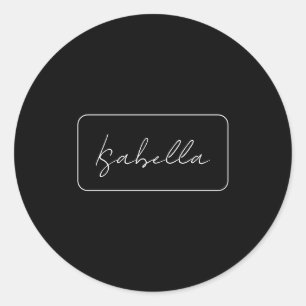 Kalligrafie Zwart Wit Plain Creatieve Moderne Naam Ronde Sticker