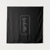 Kalligrafie Zwart Wit Plain Creatieve Moderne Naam Wandkleed (Voorkant (horizontaal))