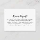 Kalligrafie Zwart Witte Huwelijk Recept Verzoek  Informatiekaartje (Voorkant)