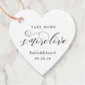 Kalligrafie's meer liefde bruiloft hart gevormd bedankjes labels (Voorkant)