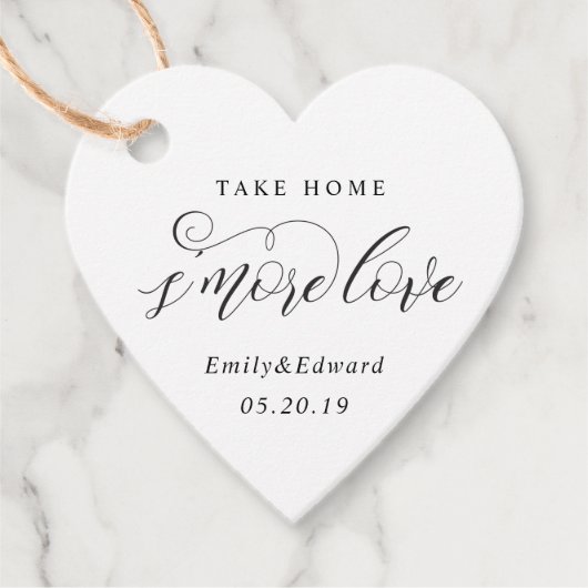 Kalligrafie's meer liefde bruiloft hart gevormd bedankjes labels (Voorkant)