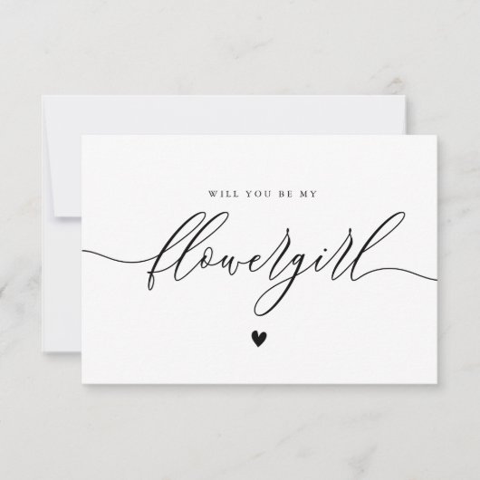 kalligrafiescript flowergirl voorstel card kaart (Voorkant)