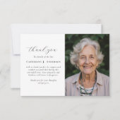 Kalligrafiescript Foto Sympathy Funeral Memorial Bedankkaart (Voorkant)