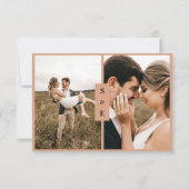 Kalligrafiescript Rustic Terracotta Fotobruiloft RSVP Kaartje (Achterkant)