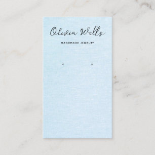 Kalligrafiescript Simple Blue Earring Business Visitekaartje